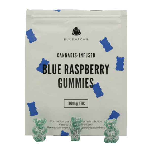 Buudabomb – Blue Raspberry Gummies – 100mg | Pacific Green Canada