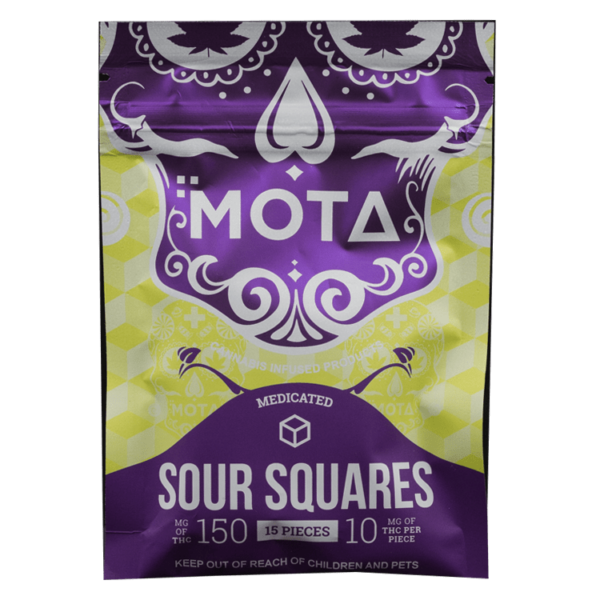 MOTA Edibles – Sour Squares – 150mg THC | Pacific Green Canada