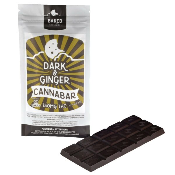 Baked Edibles – Chocolate Bar – Dark & Ginger 150mg THC | Pacific Green Canada