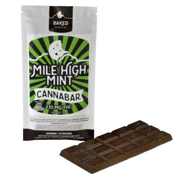 Baked Edibles – Mile High Mint Cannabar 210mg THC | Pacific Green Canada