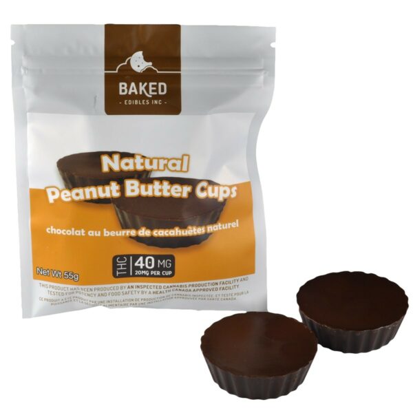 Baked Edibles – Chocolate Mini Peanut Butter Cups 40mg THC | Pacific Green Canada