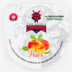 The Green Samurai – Peach Gummies – 150mg | Pacific Green Canada