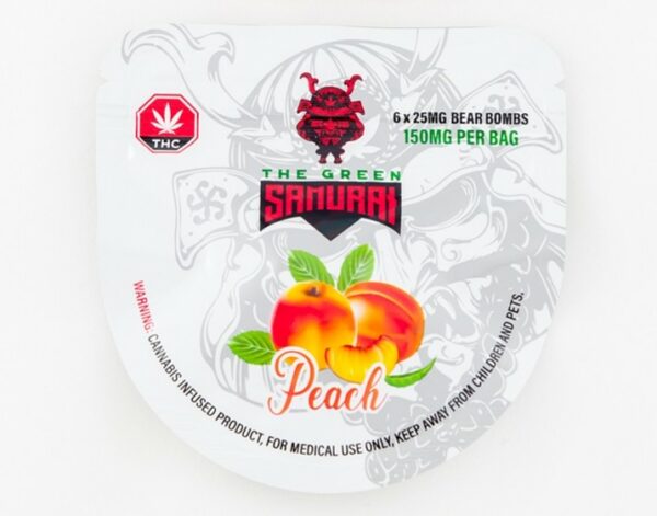 The Green Samurai – Peach Gummies – 150mg | Pacific Green Canada