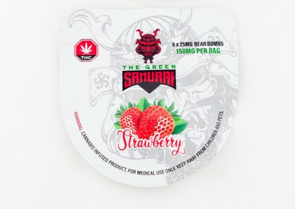 The Green Samurai – Strawberry Gummies – 150mg | Pacific Green Canada