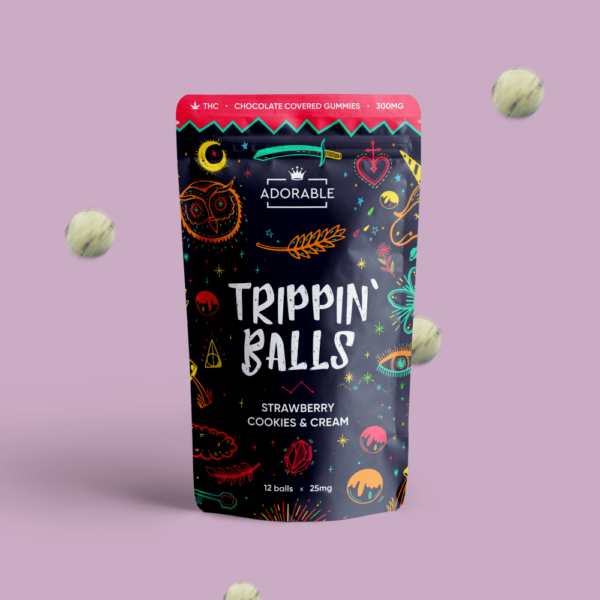 Adorable – Trippin’ Balls – Strawberry Cookies & Cream – 300mg | Pacific Green Canada