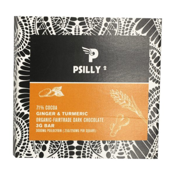 Psilly – Dark Chocolate Bar – Ginger & Turmeric | Pacific Green Canada