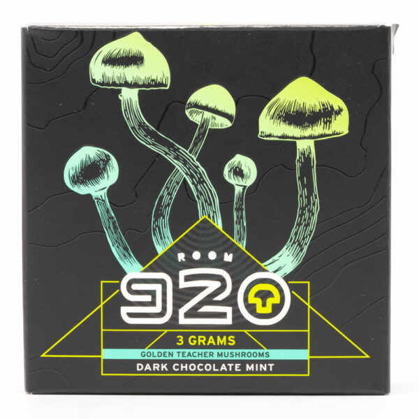 Room 920 – Mushroom Chocolate Bar – Dark Chocolate Mint – 3 grams | Pacific Green Canada