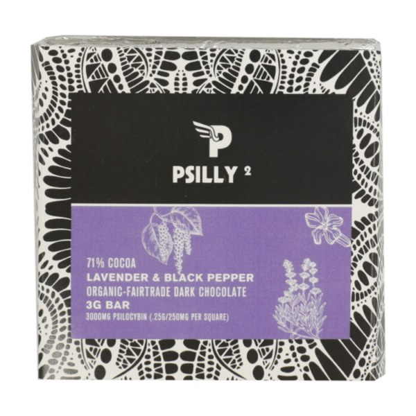 Psilly – Dark Chocolate Bar – Lavender & Black Pepper | Pacific Green Canada