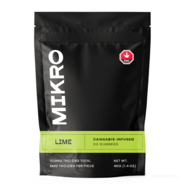 Mikro – 1:1 THC/CBD Gummies – 100mg – Lime | Pacific Green Canada