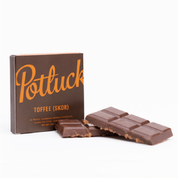 Potluck – Infused Chocolate – Toffee (Skor) – 300mg THC | Pacific Green Canada