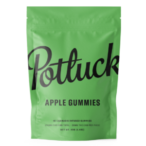 Potluck Extracts – Apple Gummies (1:1) – 100mg THC / 100mg CBD | Pacific Green Canada