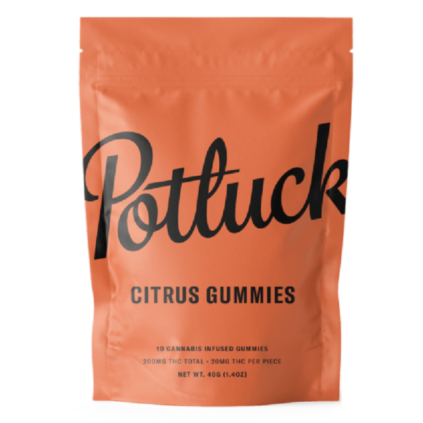 Potluck Extracts – Citrus Gummies – 200mg THC | Pacific Green Canada