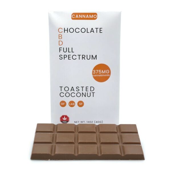 Cannamo – Full Spectrum CBD Chocolate – 375mg – Toasted Coconut | Pacific Green Canada